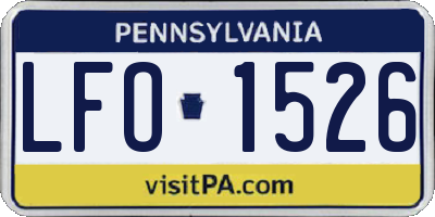 PA license plate LFO1526