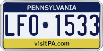 PA license plate LFO1533