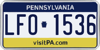 PA license plate LFO1536
