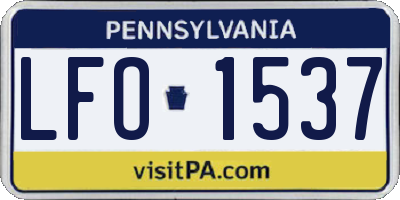 PA license plate LFO1537