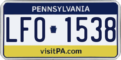 PA license plate LFO1538