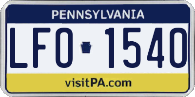 PA license plate LFO1540
