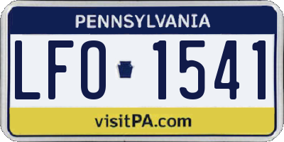 PA license plate LFO1541