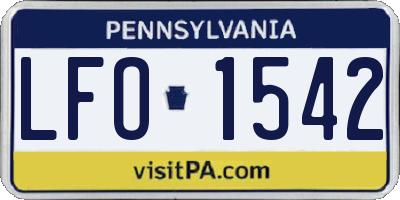 PA license plate LFO1542