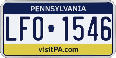 PA license plate LFO1546