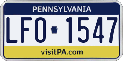 PA license plate LFO1547