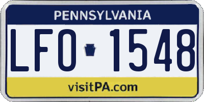 PA license plate LFO1548