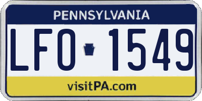 PA license plate LFO1549