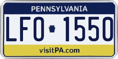 PA license plate LFO1550