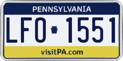 PA license plate LFO1551