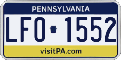 PA license plate LFO1552