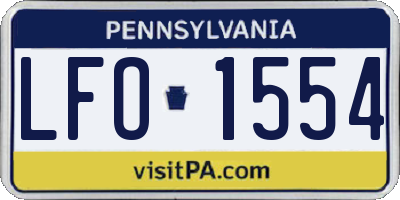 PA license plate LFO1554