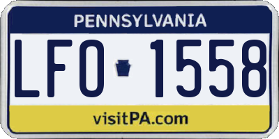 PA license plate LFO1558