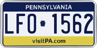 PA license plate LFO1562