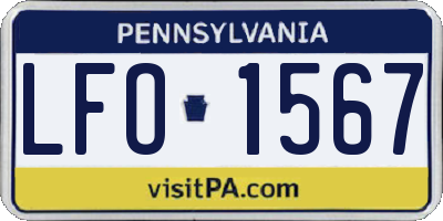 PA license plate LFO1567