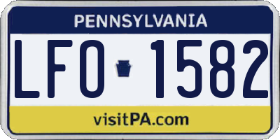 PA license plate LFO1582