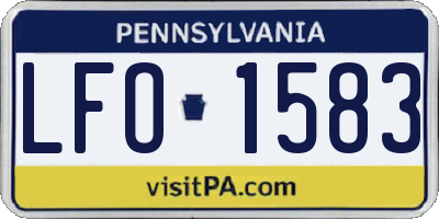 PA license plate LFO1583