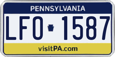 PA license plate LFO1587