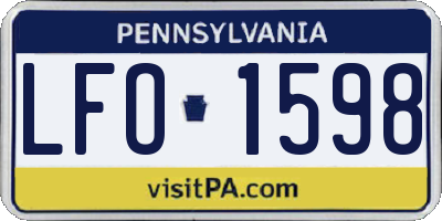 PA license plate LFO1598