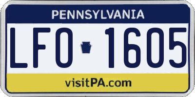 PA license plate LFO1605