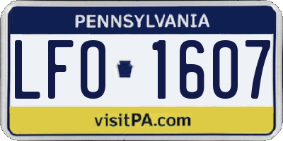 PA license plate LFO1607