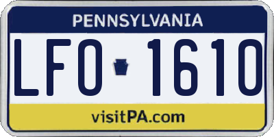 PA license plate LFO1610