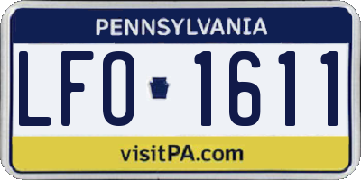 PA license plate LFO1611