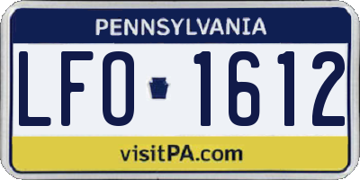 PA license plate LFO1612