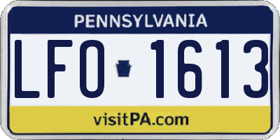 PA license plate LFO1613