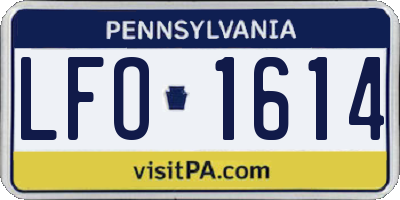 PA license plate LFO1614