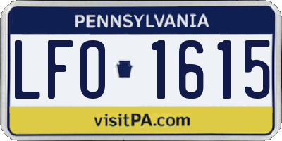 PA license plate LFO1615