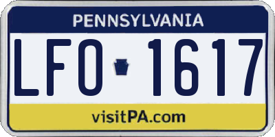 PA license plate LFO1617