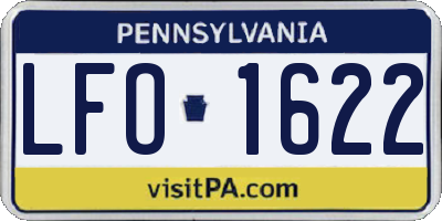 PA license plate LFO1622
