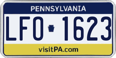 PA license plate LFO1623