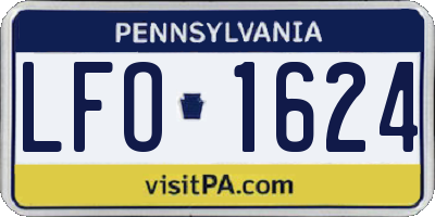 PA license plate LFO1624