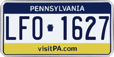 PA license plate LFO1627