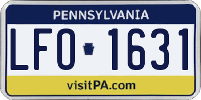 PA license plate LFO1631
