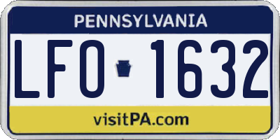 PA license plate LFO1632