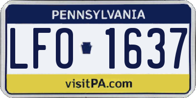 PA license plate LFO1637