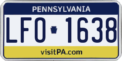 PA license plate LFO1638