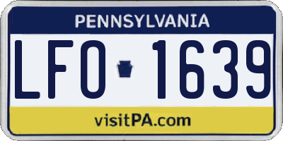 PA license plate LFO1639