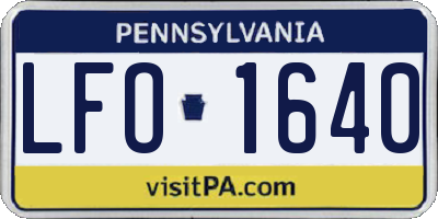 PA license plate LFO1640