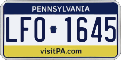 PA license plate LFO1645