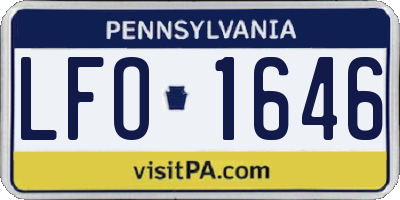 PA license plate LFO1646