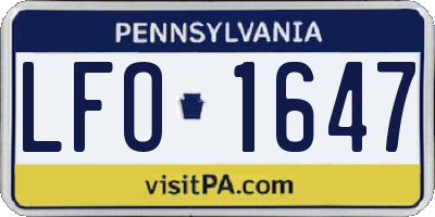 PA license plate LFO1647
