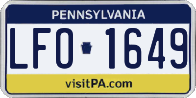 PA license plate LFO1649