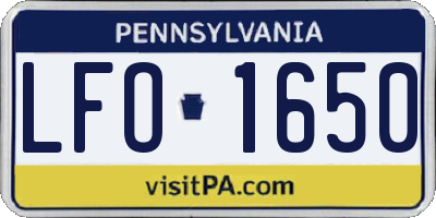 PA license plate LFO1650