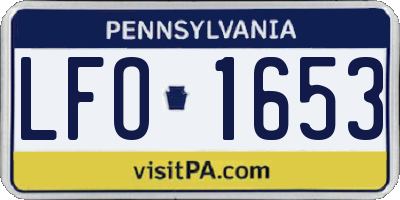 PA license plate LFO1653