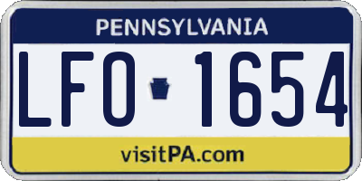 PA license plate LFO1654