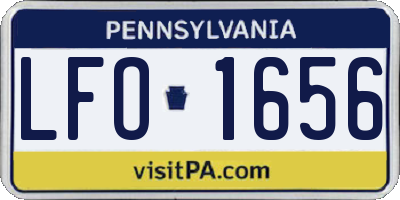 PA license plate LFO1656